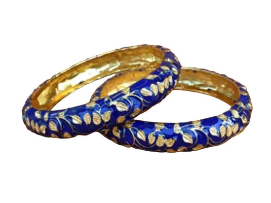 Meenakari Bangles Set of 2 in Germany(Navy Blue)