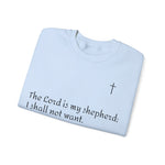Unisex Heavy Blend Sweatshirt mit Psalm 23 & markantem Backprint