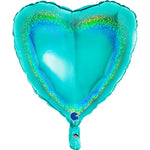 18"/Ø46cm Herz Folienballon  Uni | Holo Tiffany