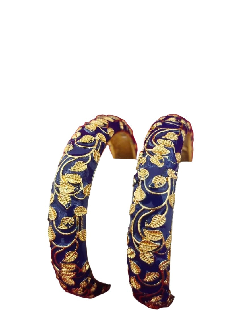 Meenakari Bangles Set of 2 in Germany(Navy Blue)