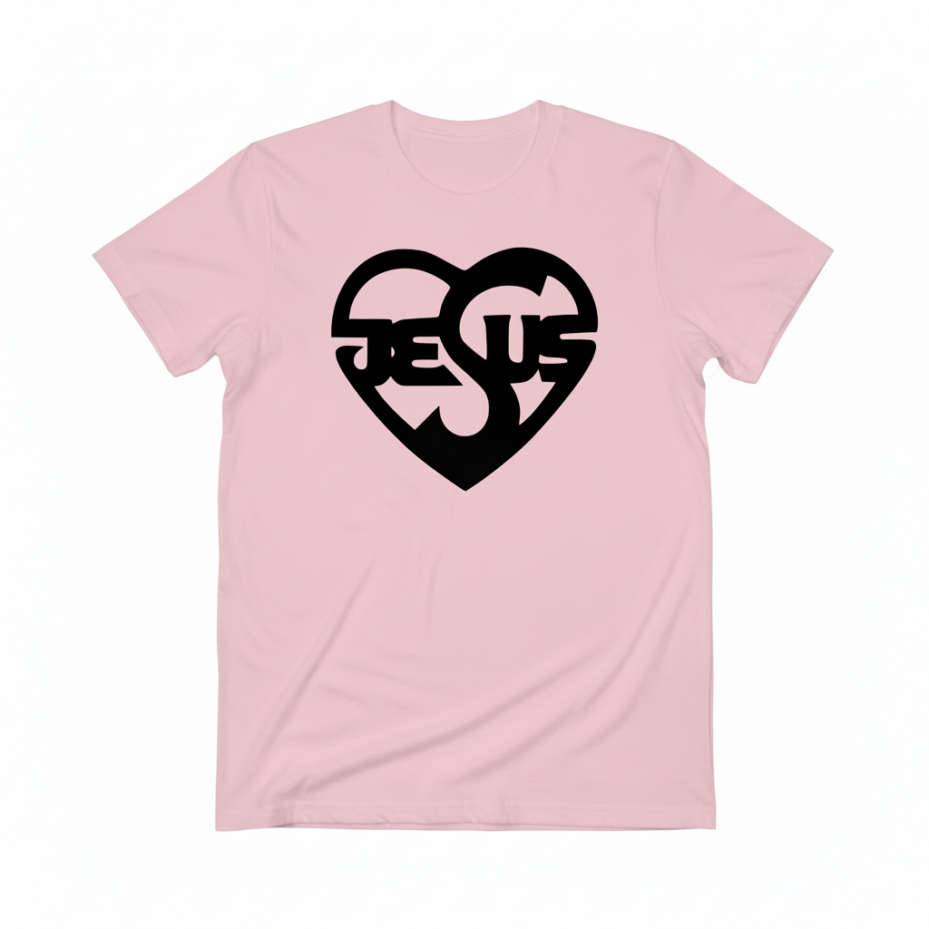 Christliches Damen T-Shirt mit Jesus-Herz-Print