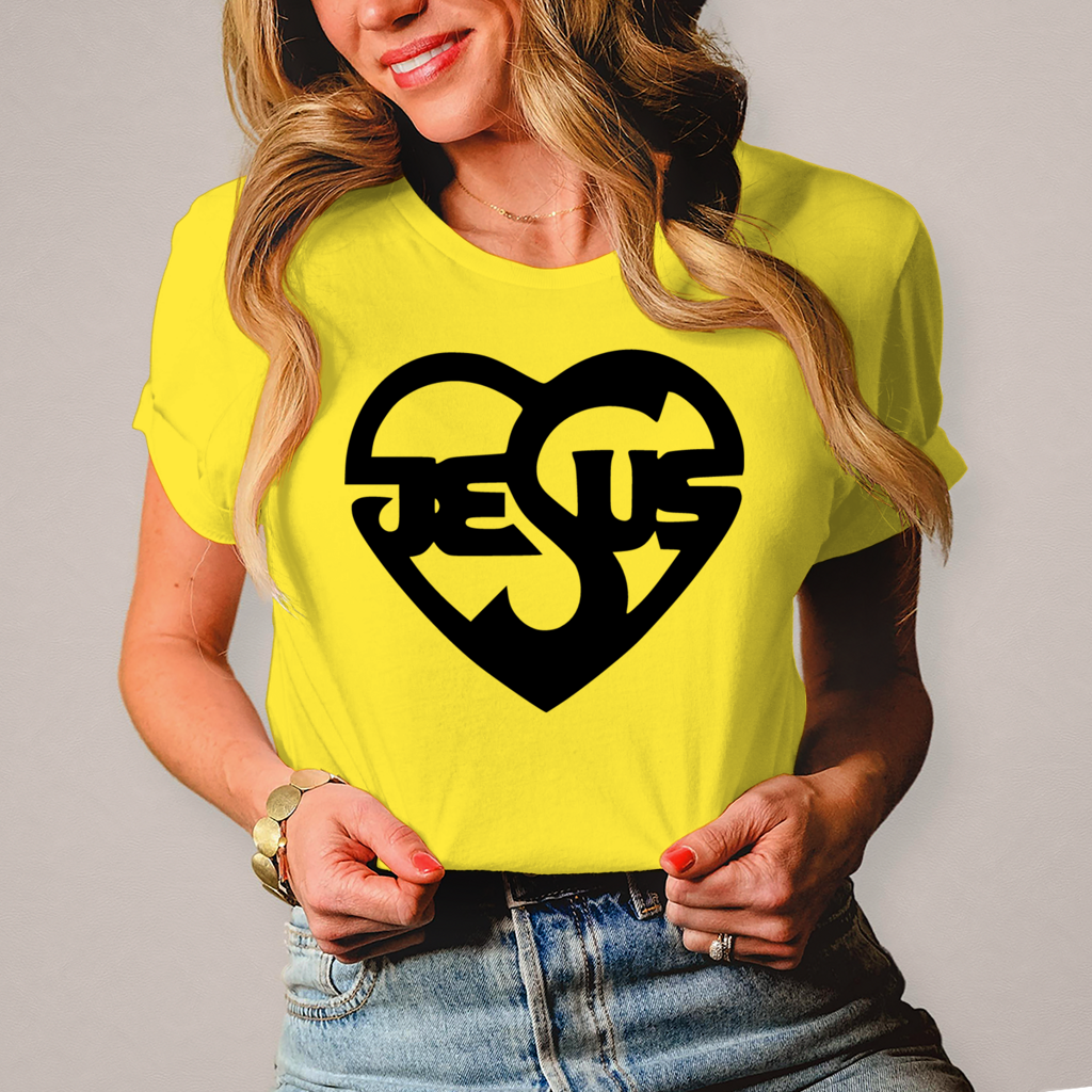 Christliches Damen T-Shirt mit Jesus-Herz-Print