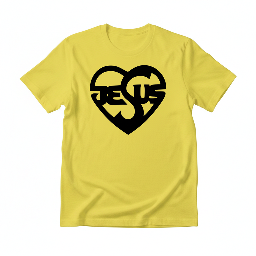 Christliches Damen T-Shirt mit Jesus-Herz-Print