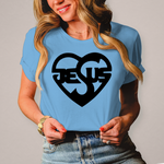 Christliches Damen T-Shirt mit Jesus-Herz-Print