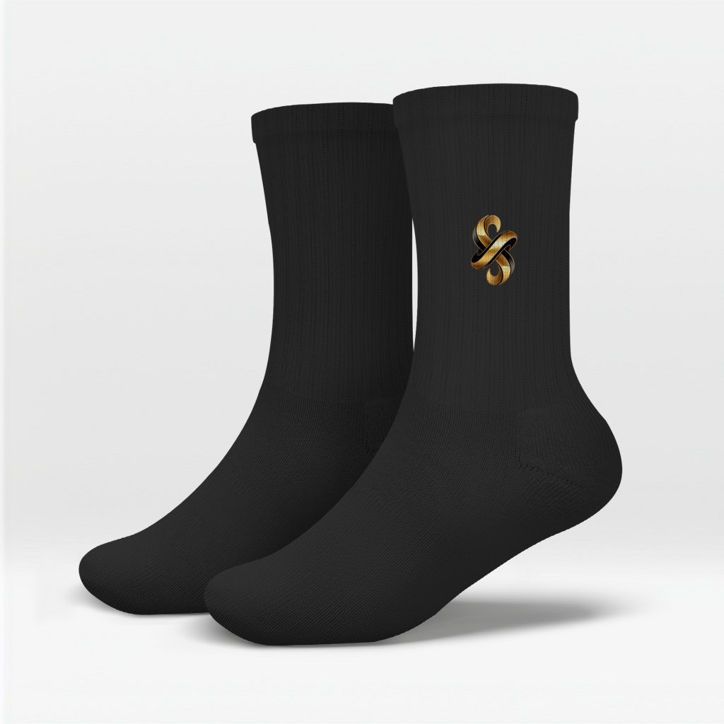 Premium Crew Socken mit exklusivem Gold-Logo