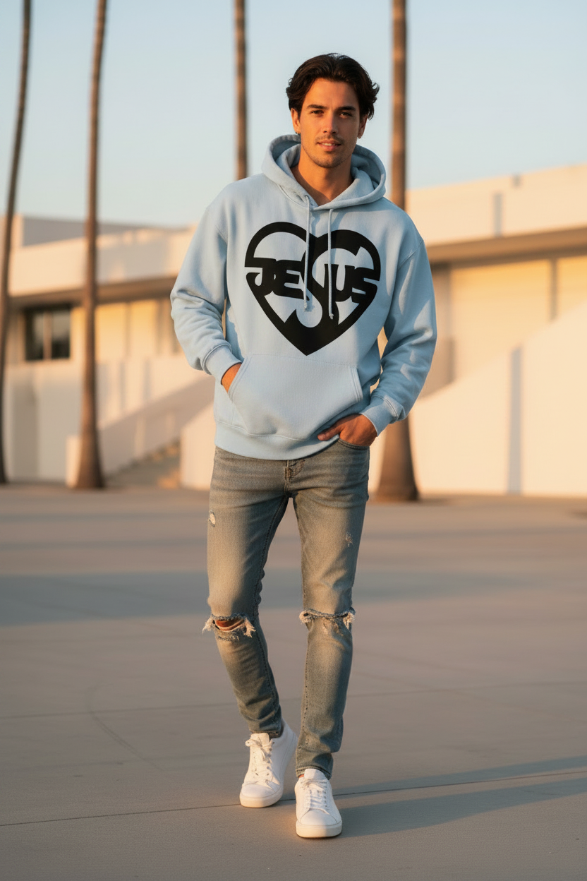 Herren Hoodie mit Jesusmotiv – Glaube & Style
