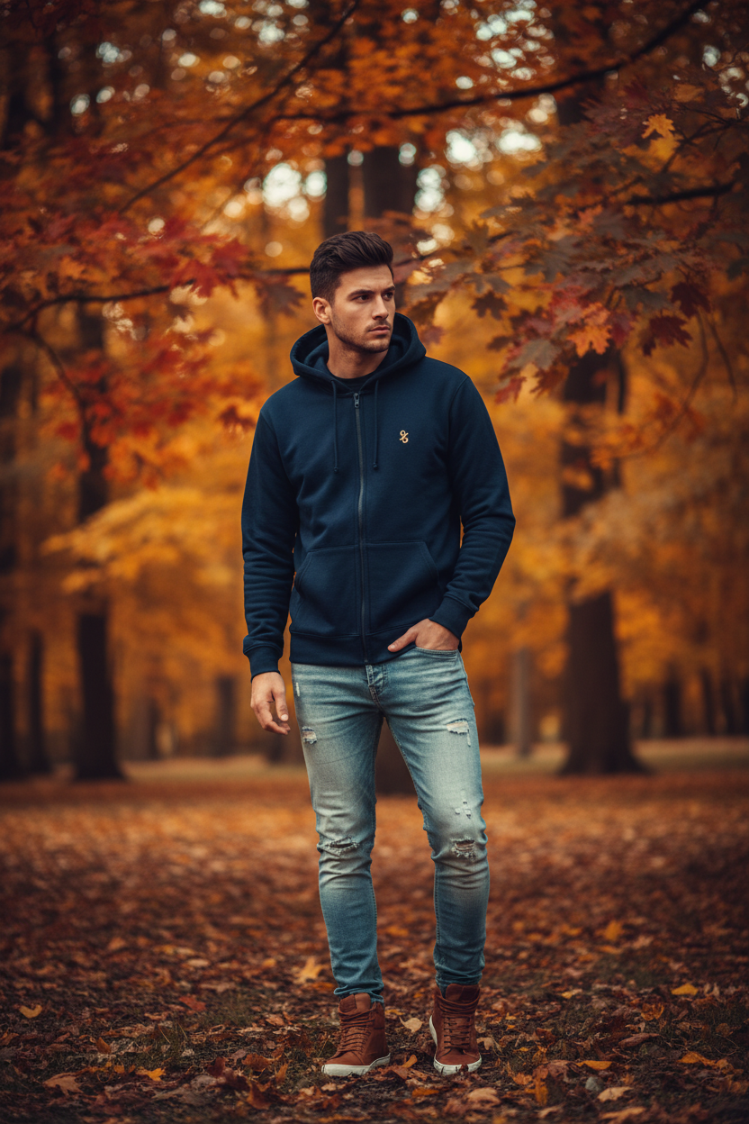 Herren Zipper Hoodie