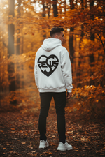 Herren Oversize Zipper Hoodie mit Jesusmotiv – Glaube & Style