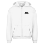 Herren Oversize Zipper Hoodie mit Jesusmotiv – Glaube & Style