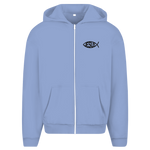 Herren Oversize Zipper Hoodie mit Jesusmotiv – Glaube & Style