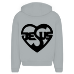 Herren Oversize Zipper Hoodie mit Jesusmotiv – Glaube & Style