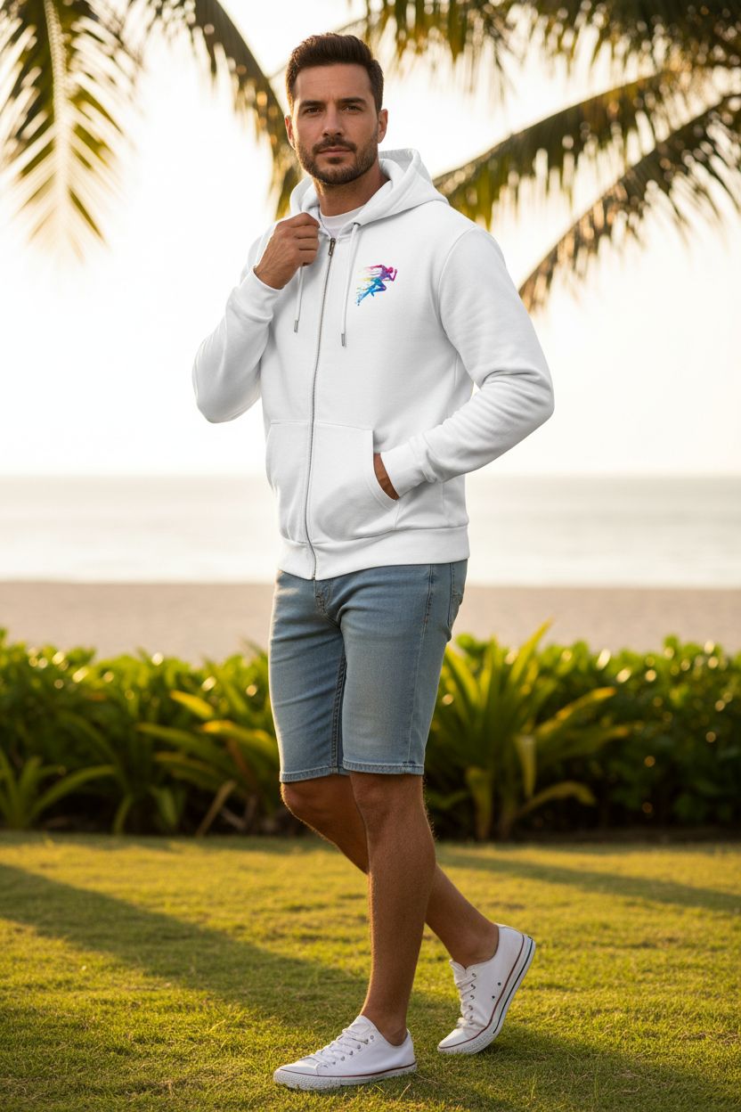 ESTID Herren Kapuzenjacke mit Läufer-Motiv | Sport & Casual