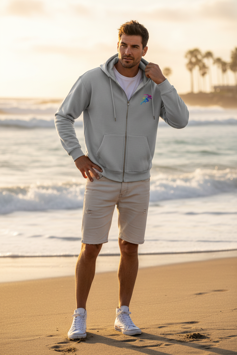 ESTID Herren Kapuzenjacke mit Läufer-Motiv | Sport & Casual