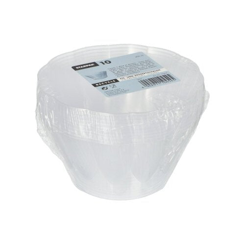 Starpak 10 Eis- und Dessertschalen rund 400 ml Ø 12 cm · 7 cm glasklar | Schrumpffolie (10 Stück)