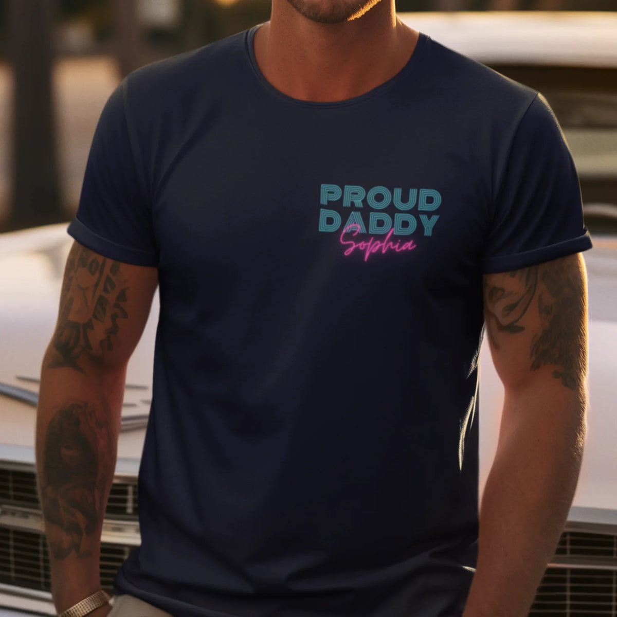PAPA T-Shirt PROUD Rundhals personalisiert