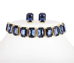 Blue Choker Crystal Earrings Necklace in Berlin