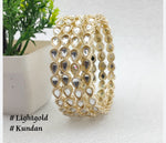 4 Pcs Kundan Gold Plated Bangles Set