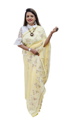 Georgette Embroidery  Saree In Germany