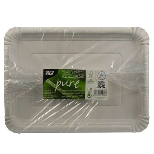 PAPSTAR 250 Teller, Pappe "pure" eckig weiss Namma Markt