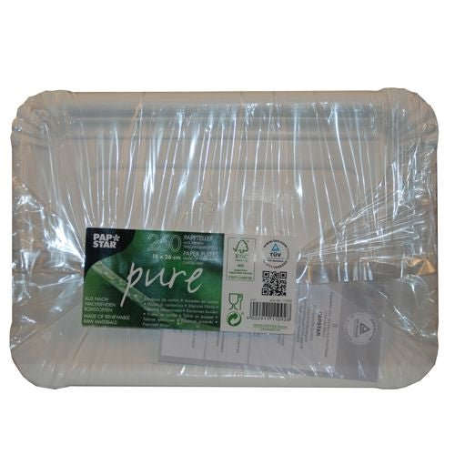 PAPSTAR 250 Teller, Pappe "pure" eckig weiss Namma Markt