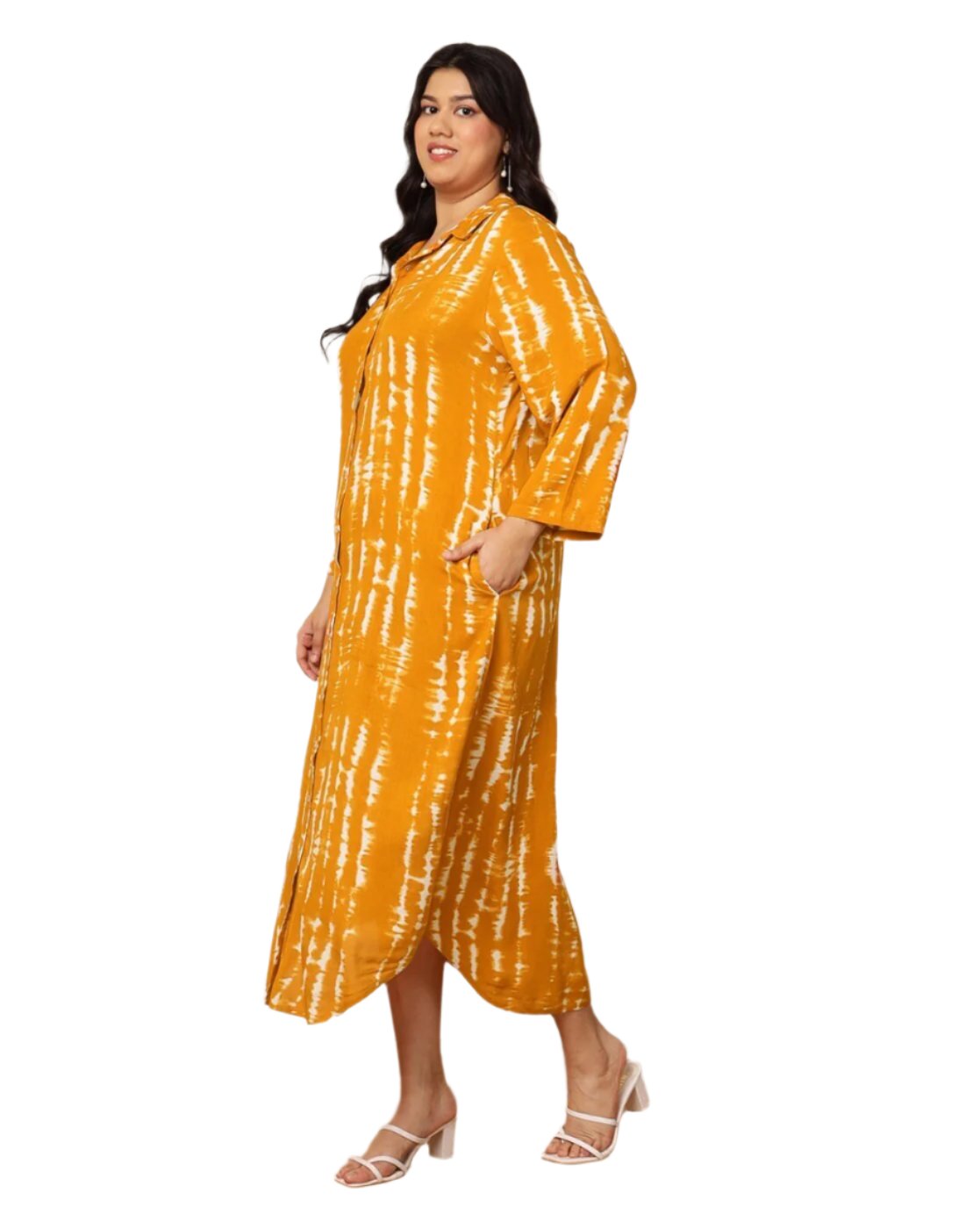 Women Tie & Dye Shirt Dress with Insert Pockets in Berlin