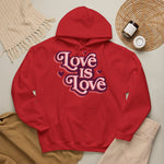 Love Is Love Hoodie – Retro Herz Pride Kapuzenpullover