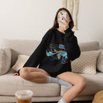 ESTID Unisex Crewneck Pullover | Blaues Kreuz & Wellen-Ornament