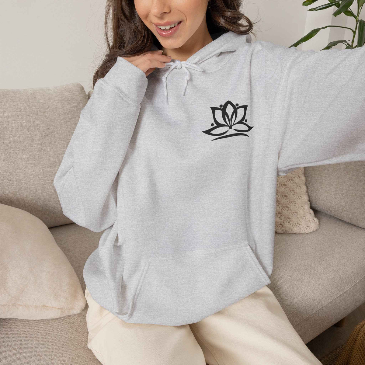 Lotus-Mandala-Hoodie mit Om-Symbol – Spirituelles Yoga-Sweatshirt