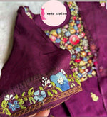 Muslin silk fully worked kurta set