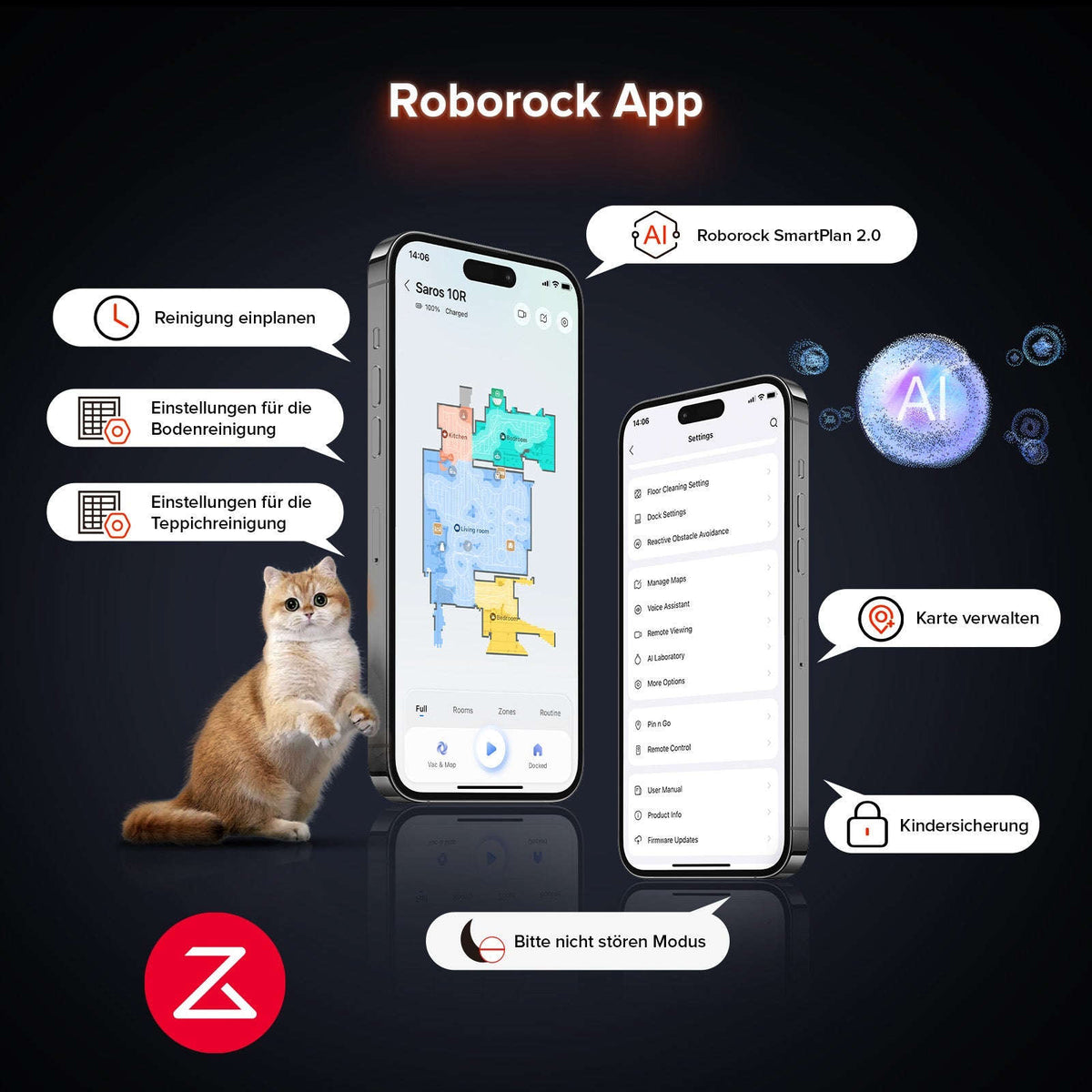 Roborock Saros 10R Saugroboter mit Wischfunktion & abnehmbarem Wischmopp Namma Markt