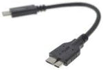 USB 3.1 Kabel 17 cm Typ C Stecker zu 3.0 Micro B Stecker in Schwarz | System-S