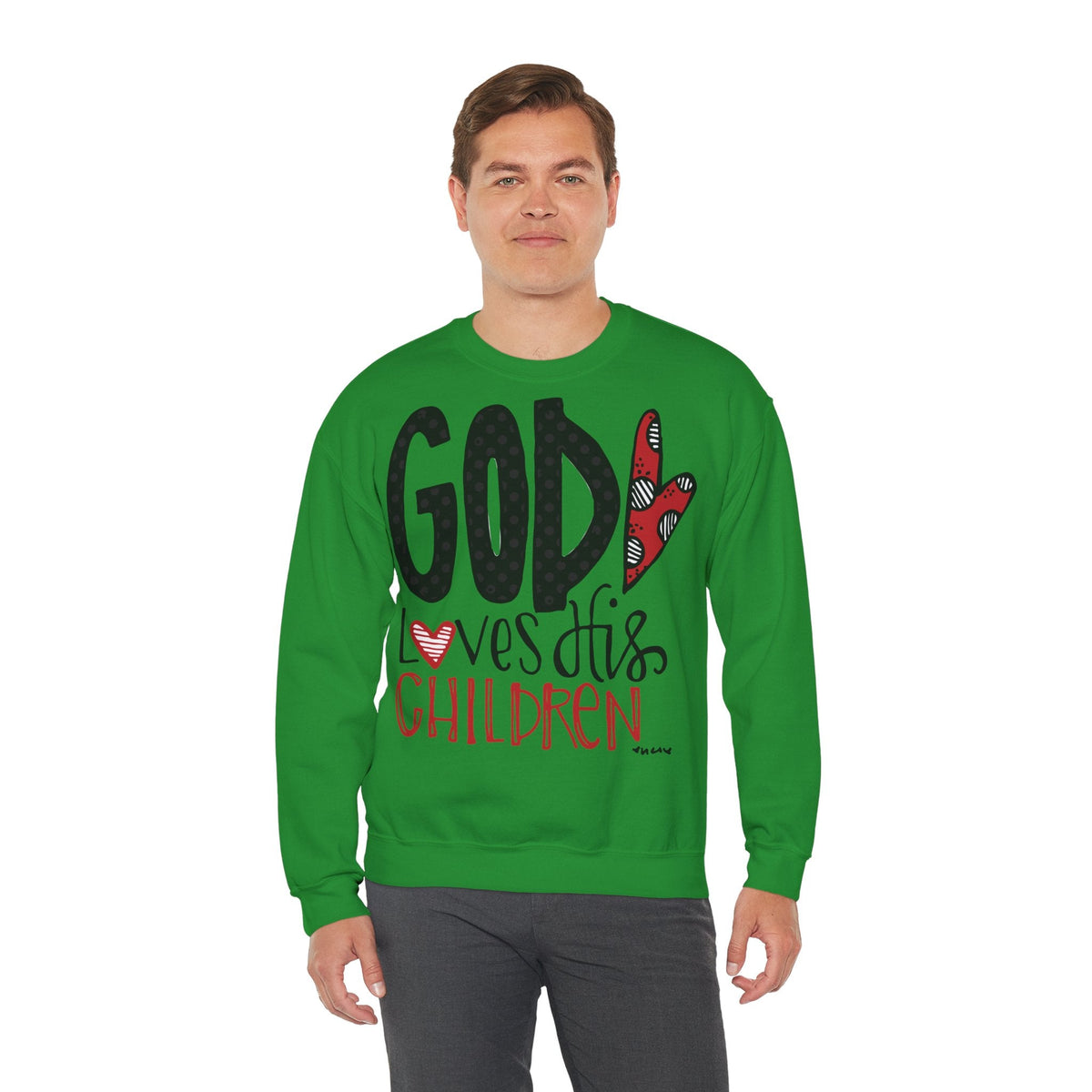 Gott liebt Seine Kinder Sweatshirt – Faith-Crewneck für Kinder und Familie