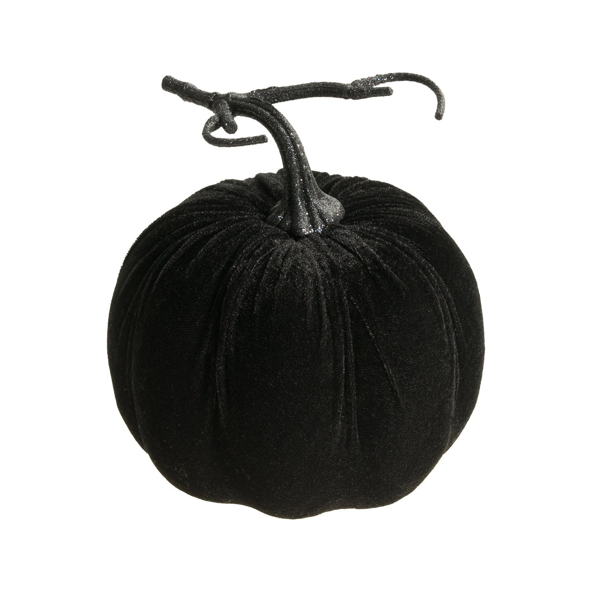 Velours Kürbis 17 x 17 cm | Schwarz