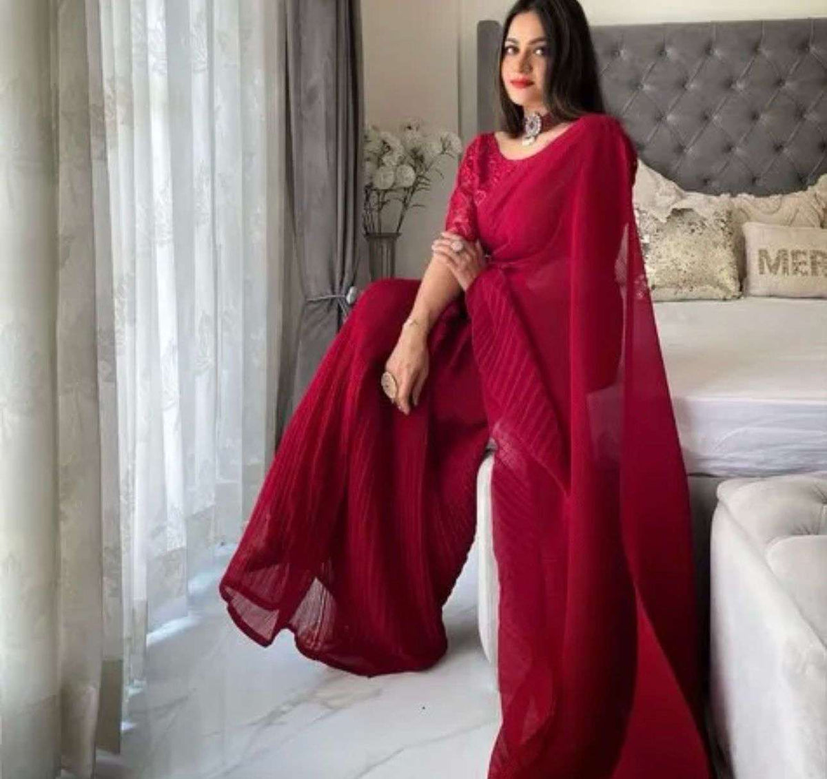 Saree With Stitched Blouse In Germany