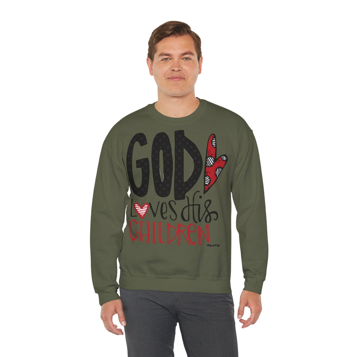 Gott liebt Seine Kinder Sweatshirt – Faith-Crewneck für Kinder und Familie