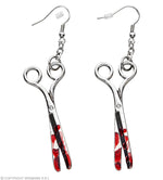 Ohrringe "Blutige Schere" 12462 | Silber Rot