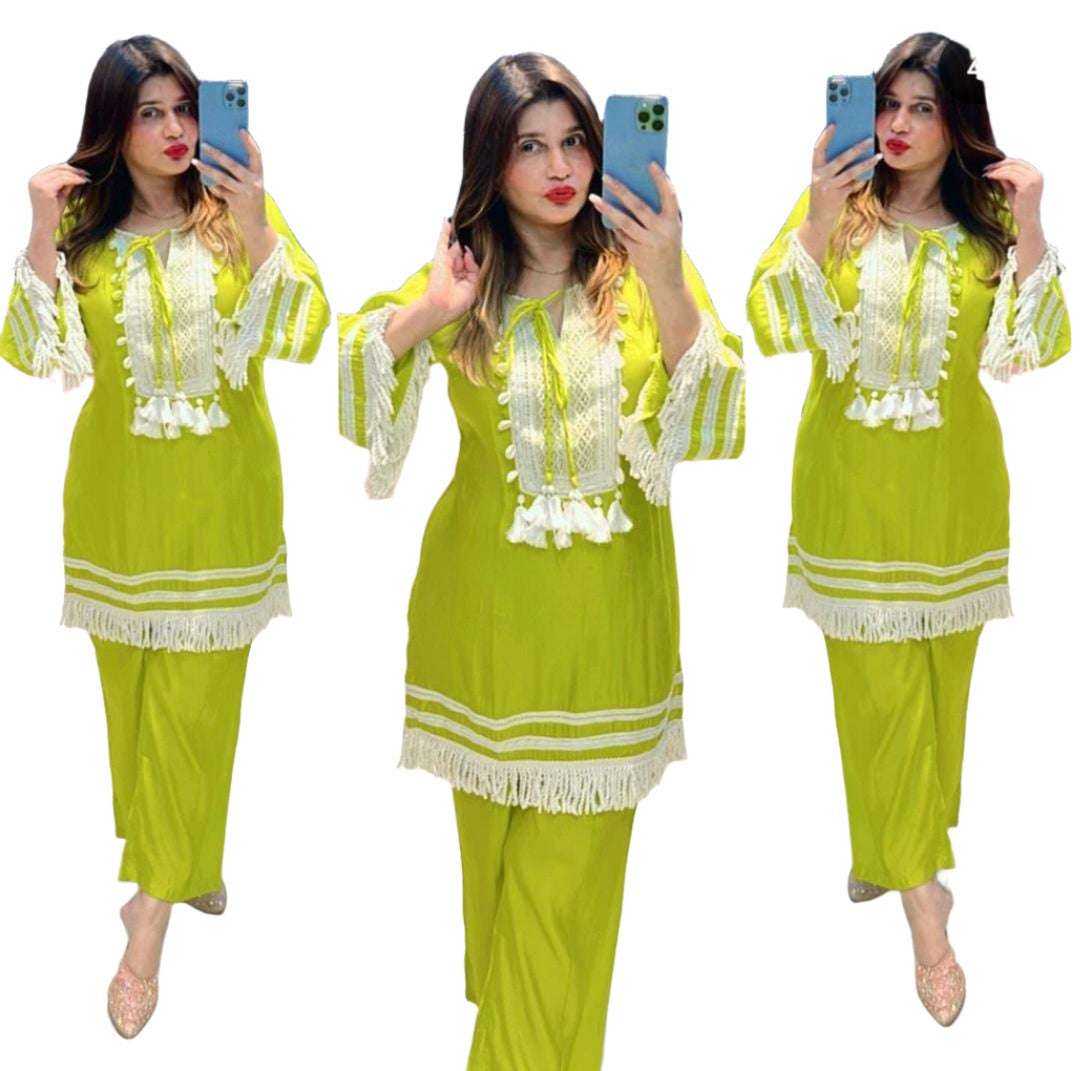 Lace Work Kurta With Pant In Germany