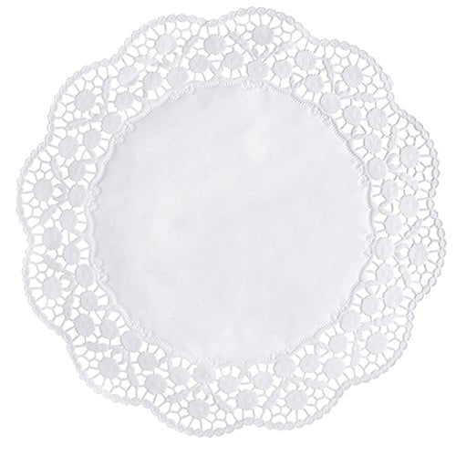 PAPSTAR Tortenspitzen rund Ø 36 cm, weiß | Schrumpffolie (12 Stück)