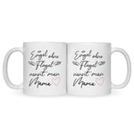 Bedruckte Tasse mit Spruch Engel ohne Flügel