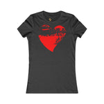 Damen T-Shirt 100% Baumwolle | Rotes Grunge-Herz