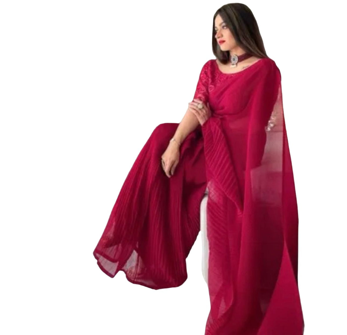 Saree With Stitched Blouse In Germany