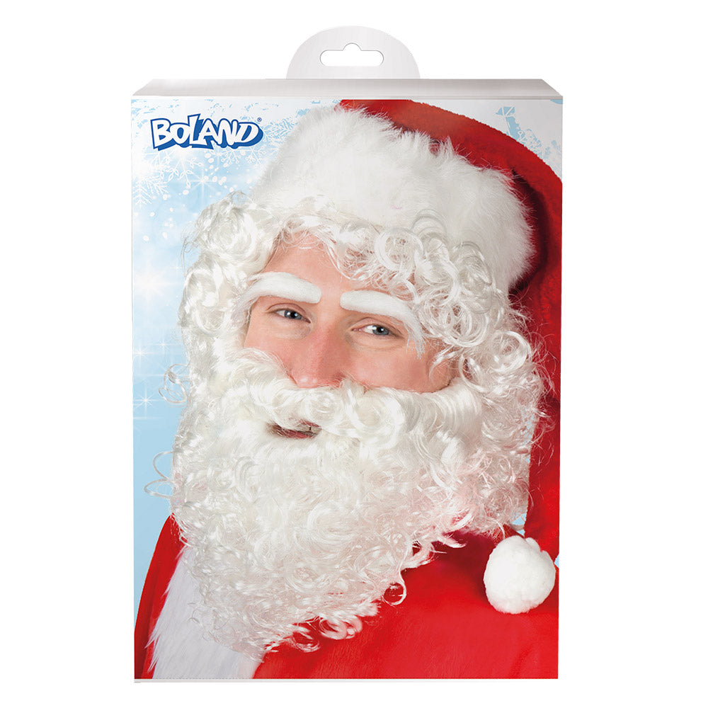 Perücke Herren "Weihnachtsmann mit Augenbrauen und Bart" |Weiß