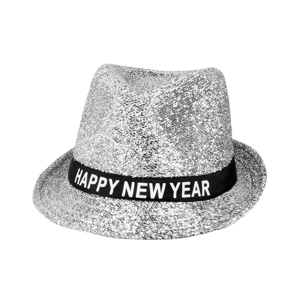 Hut Sparkling "Happy New Year" | Silber - Silvester