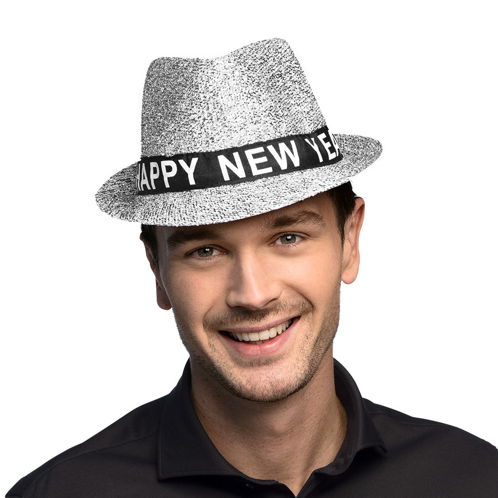 Hut Sparkling "Happy New Year" | Silber - Silvester