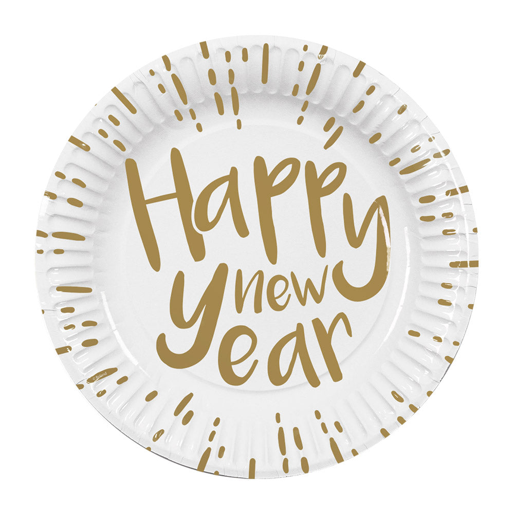 Happy New Year -  Pappteller | 10 Stück, Ø 23 cm