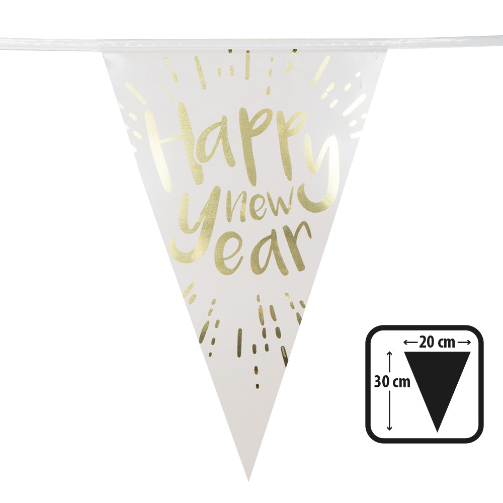 Happy New Year -  Folien-Wimpelkette | 400 cm
