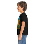 Kinder-T-Shirt – Sonnige Sonnenblumen-Roboter auf Einrad