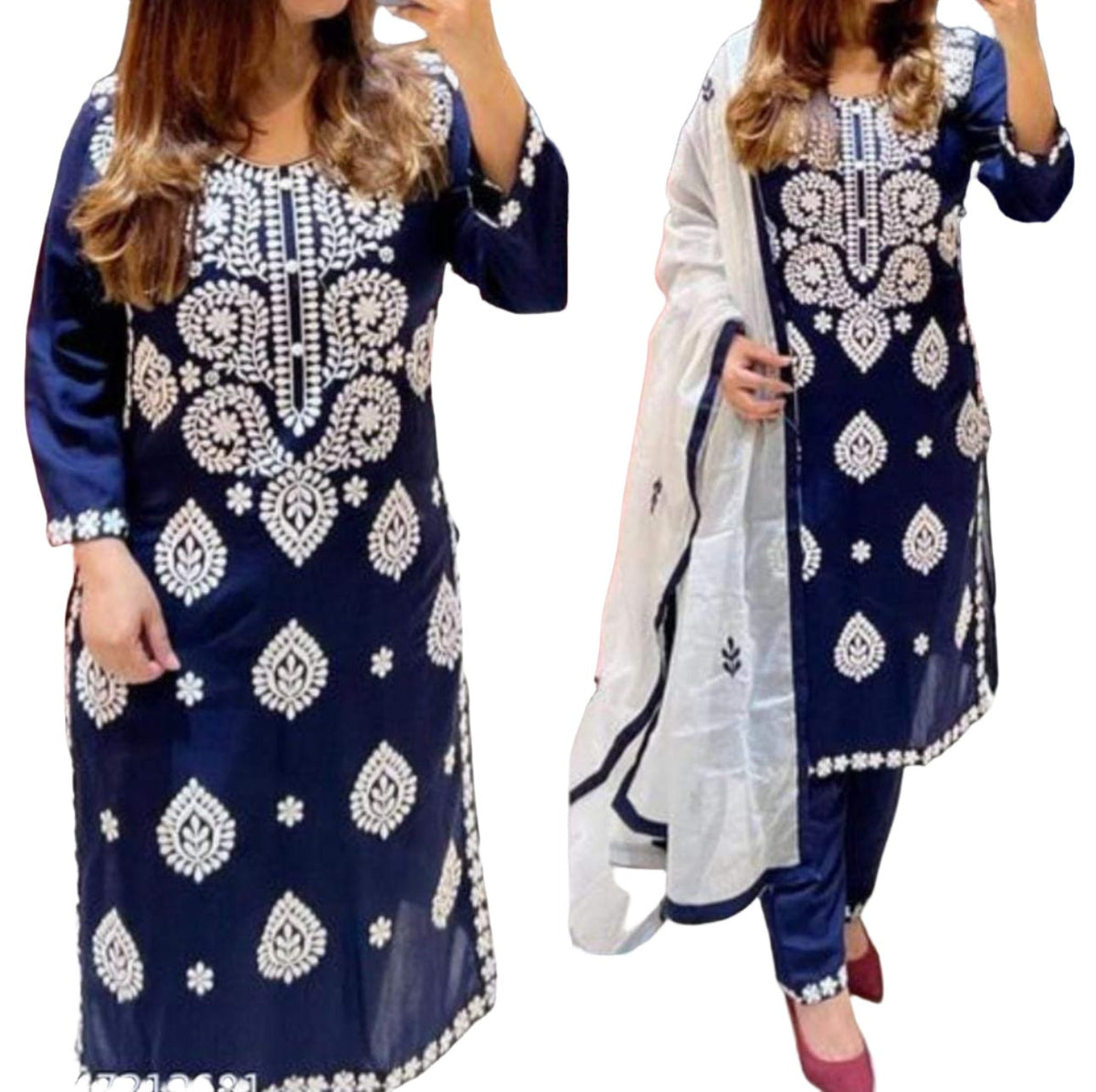 Embroidered Straight Long Kurta With Pant In Germany