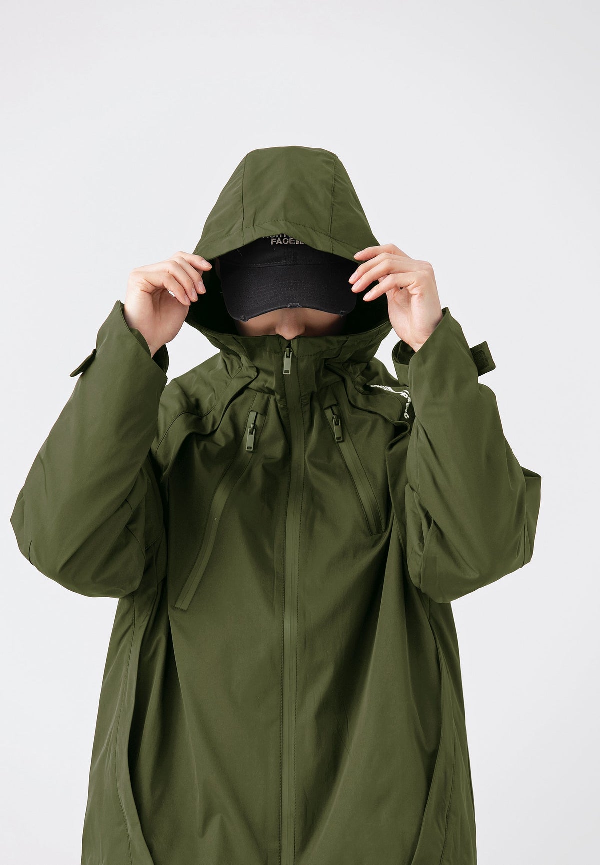 Hooded Jacket Windproof Outerwear in Olive