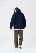 Hooded Jacket Windproof Outerwear In Navy